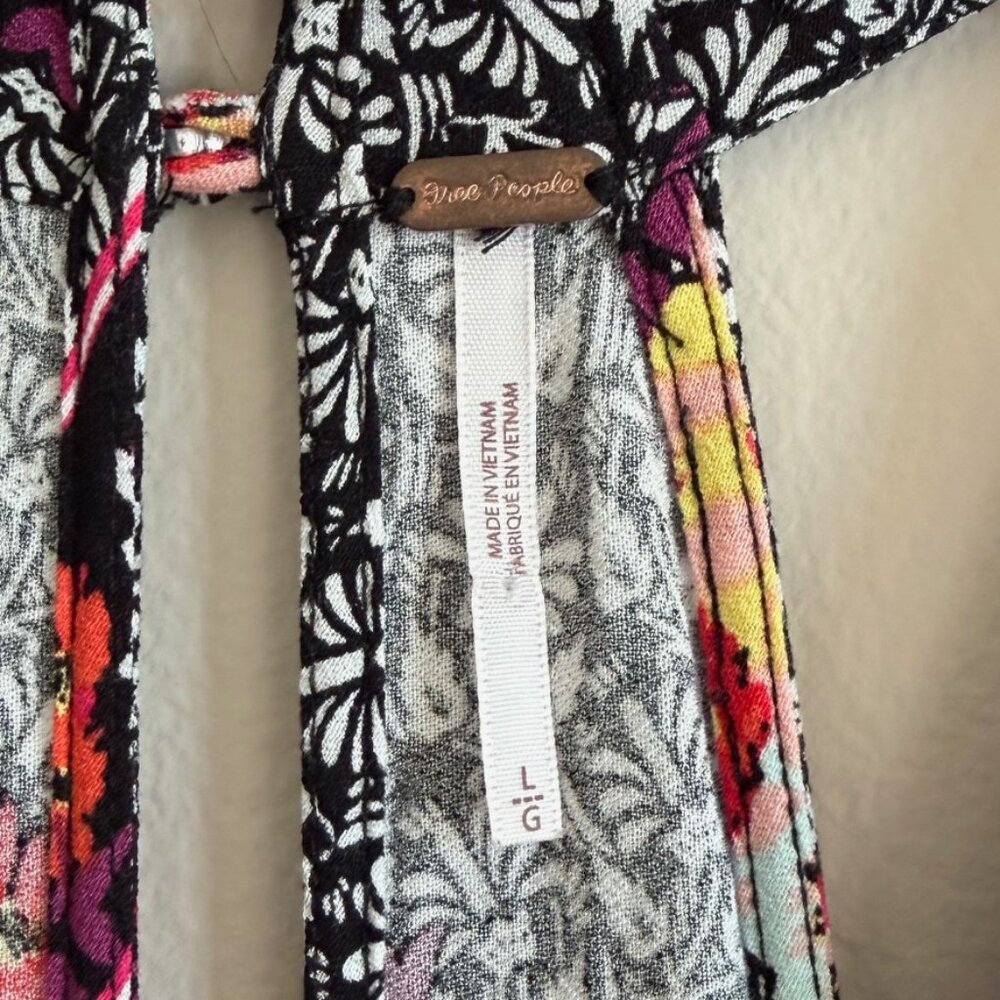 Free People Dream Darlin' mixed floral print hi-low swing tank top L - Picture 4 of 5